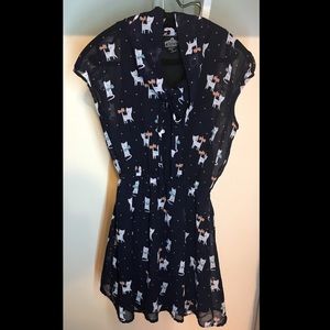 Navy Blue Cat Dress